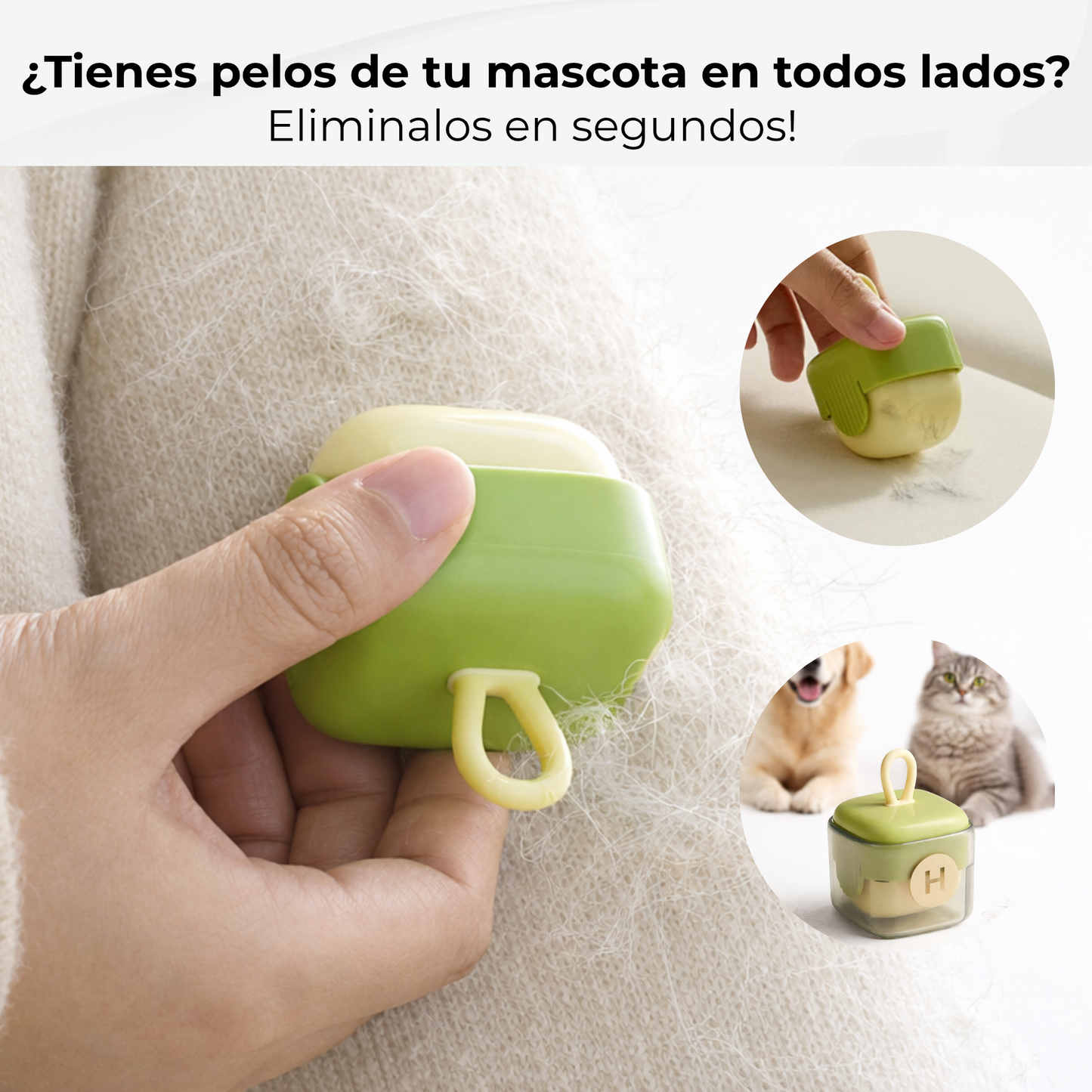 Quita pelos reutilizable portátil